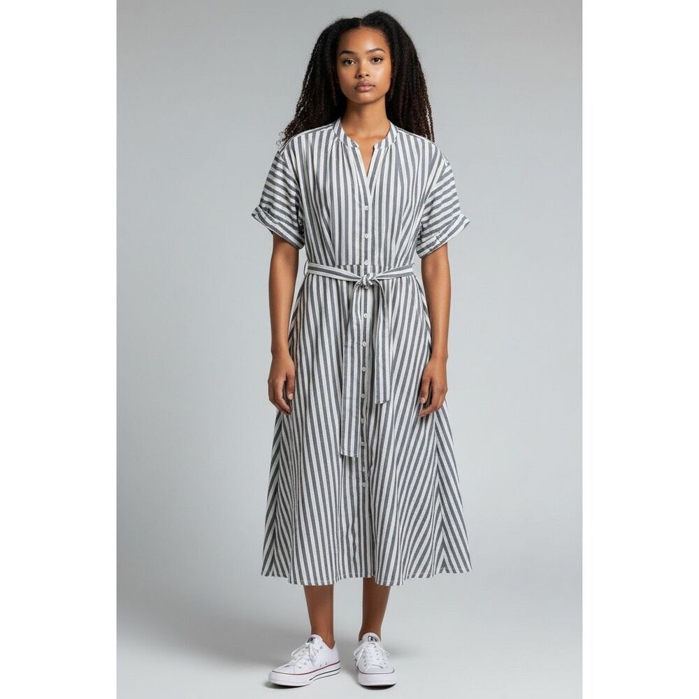Xirena Liora Cotton Stripe Midi Dress NWT Size Medium